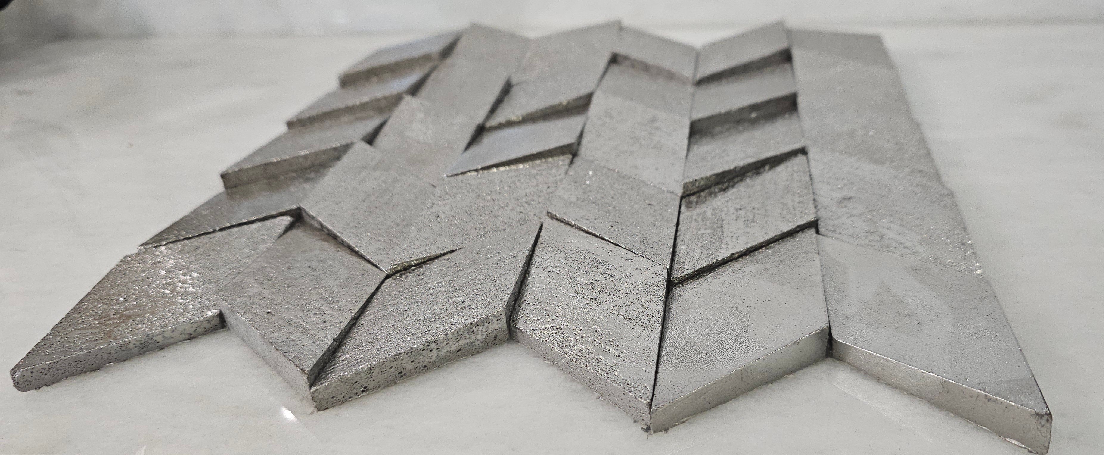 Metallic Silver Chevron Mosaics