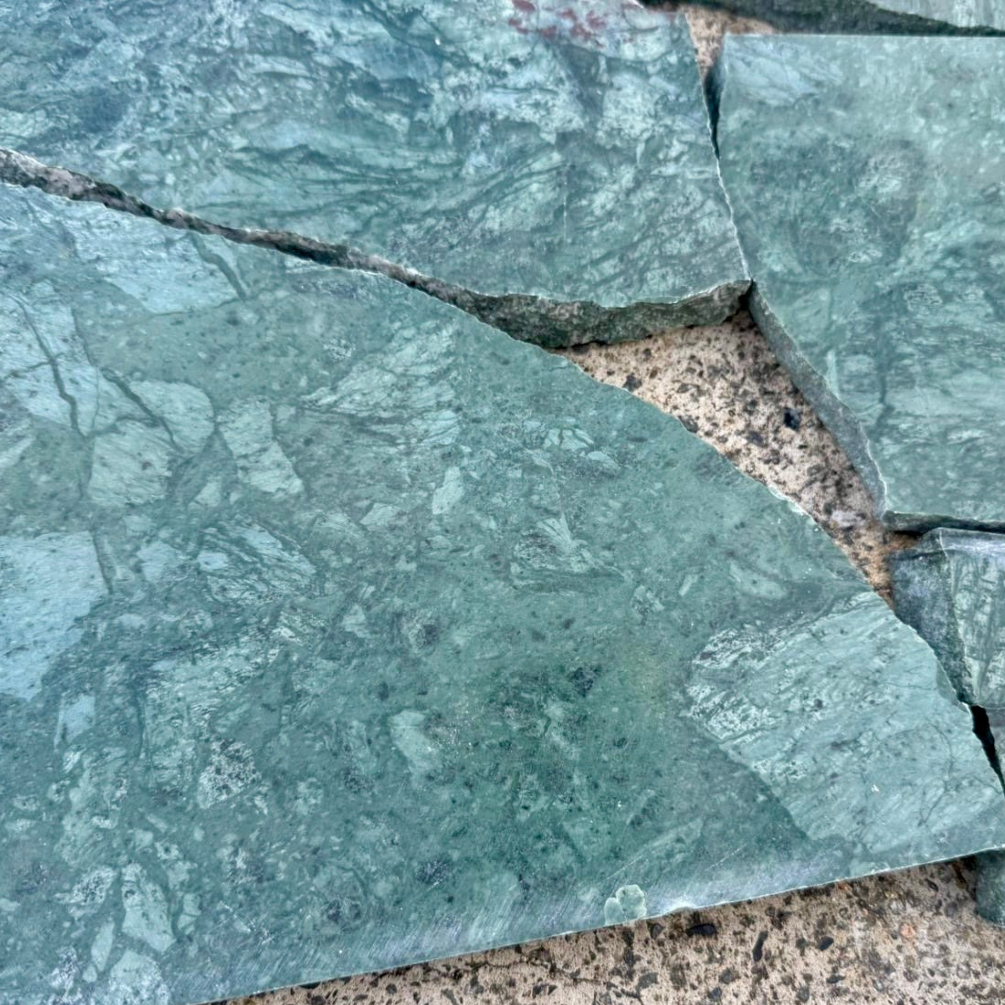 Jade Green Marble Polished Crazy Pave