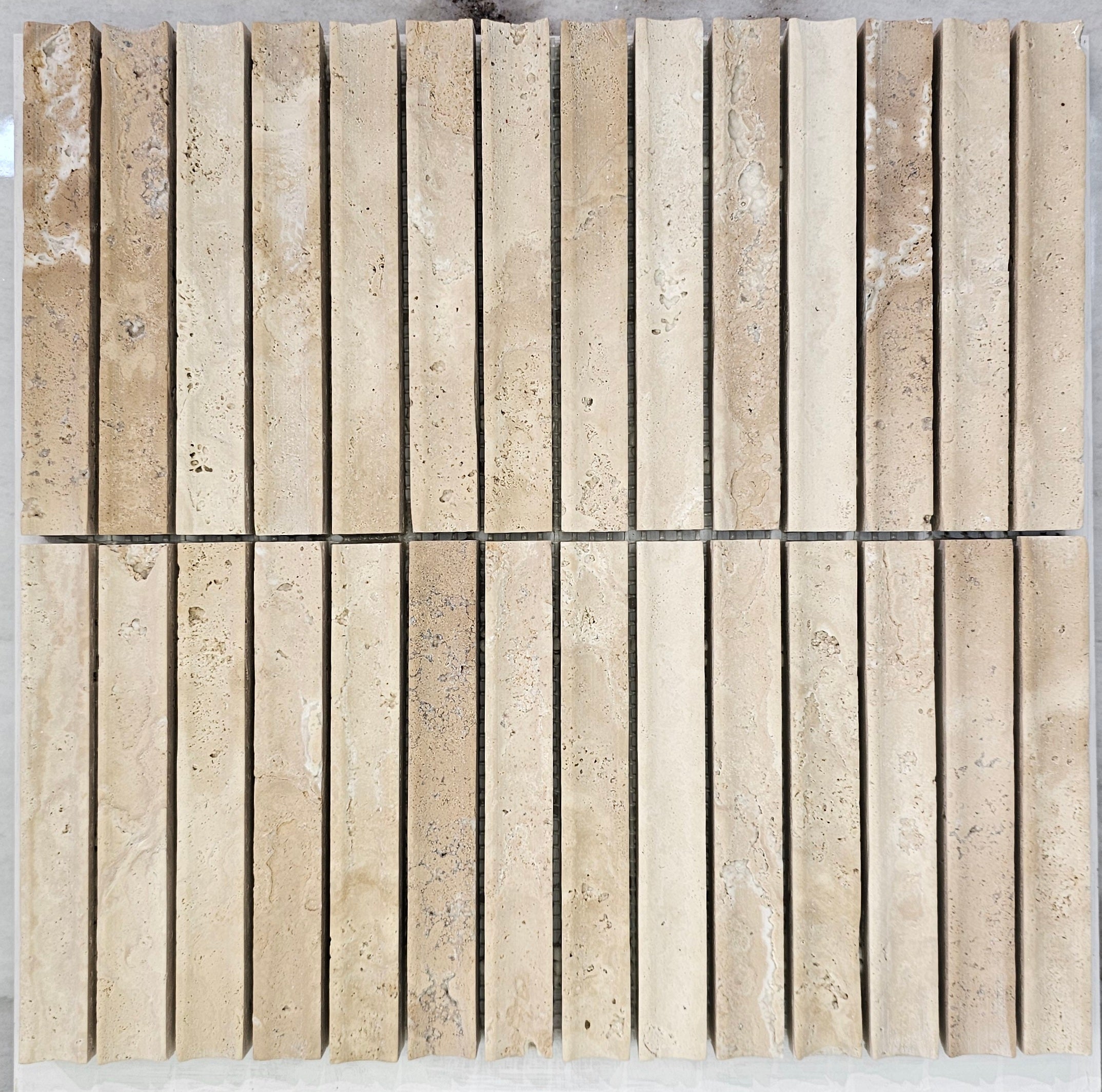 Travertine Honed Concave Flutes
