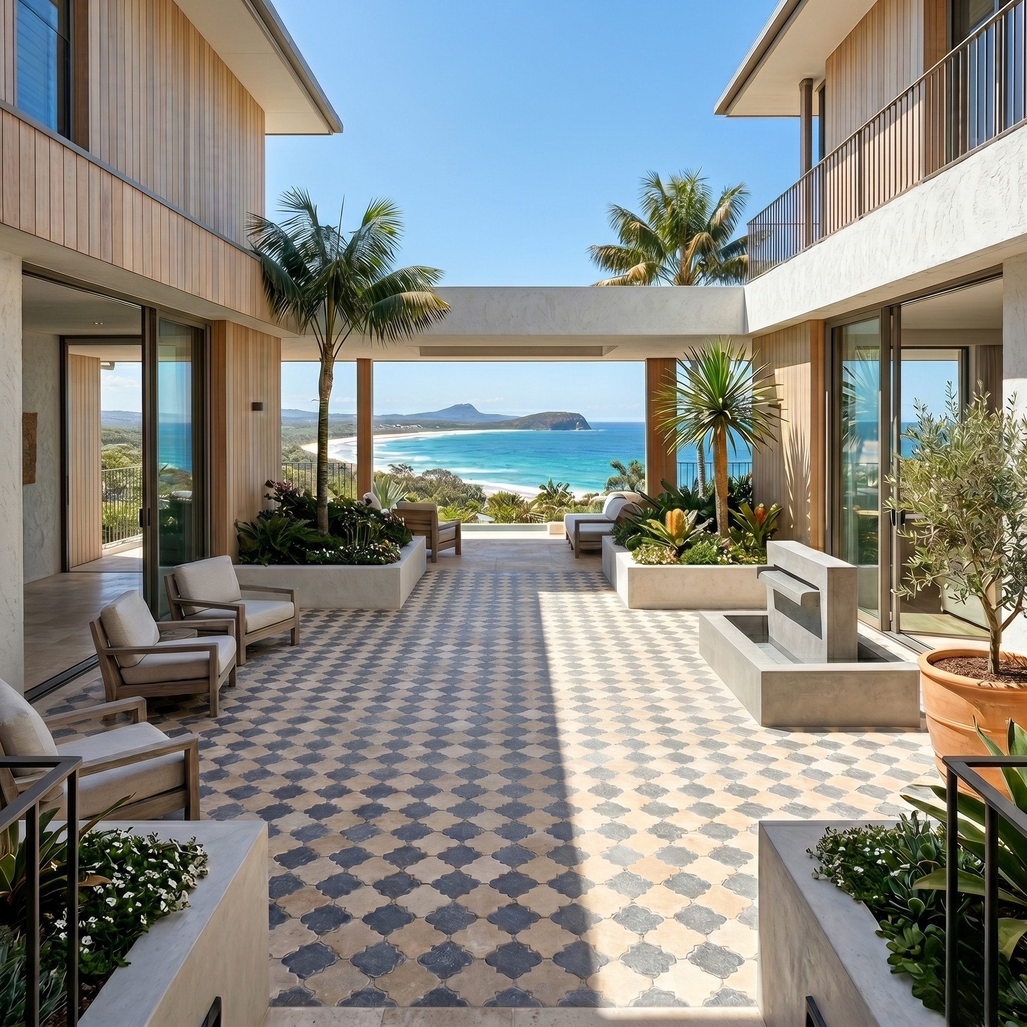 Cairo Crema Marfil & Bardiglio Sandblasted & Tumbled Mosaic