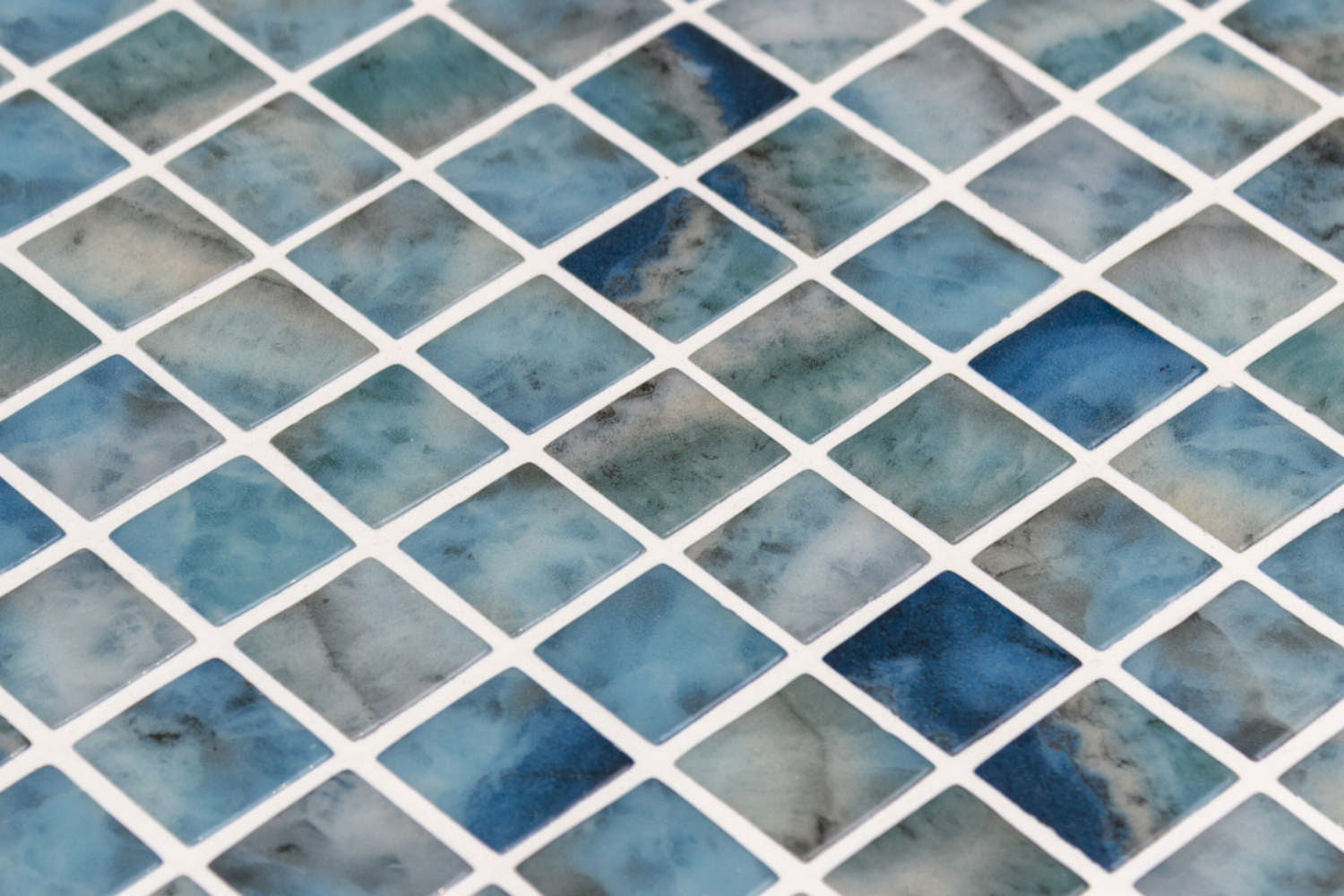 Aegean glass mosaic installed | The Stonemen
