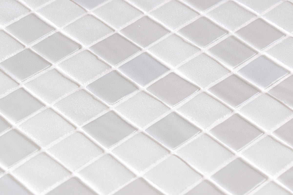 Alabaster glass mosaic installed | The Stonemen
