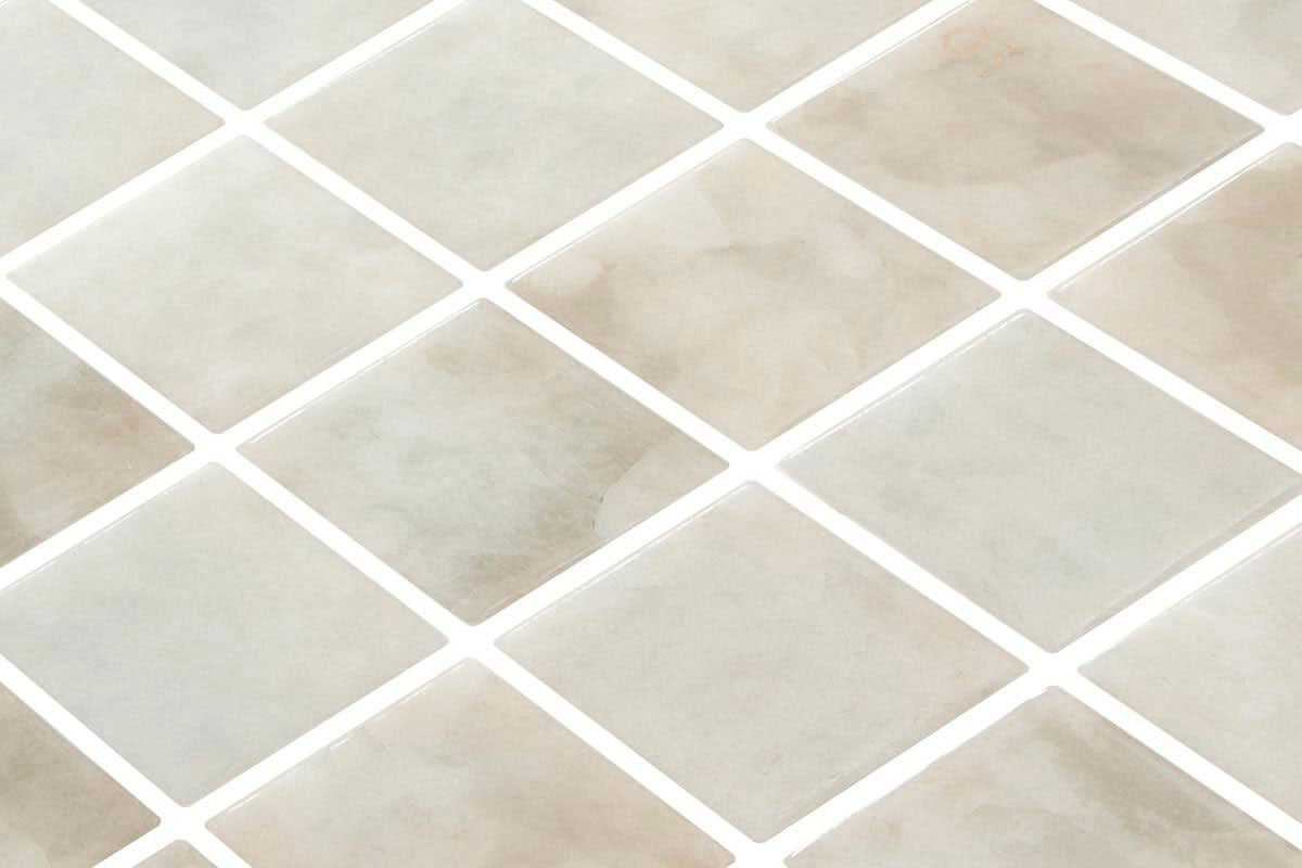 Amber glass mosaic installed | The Stonemen