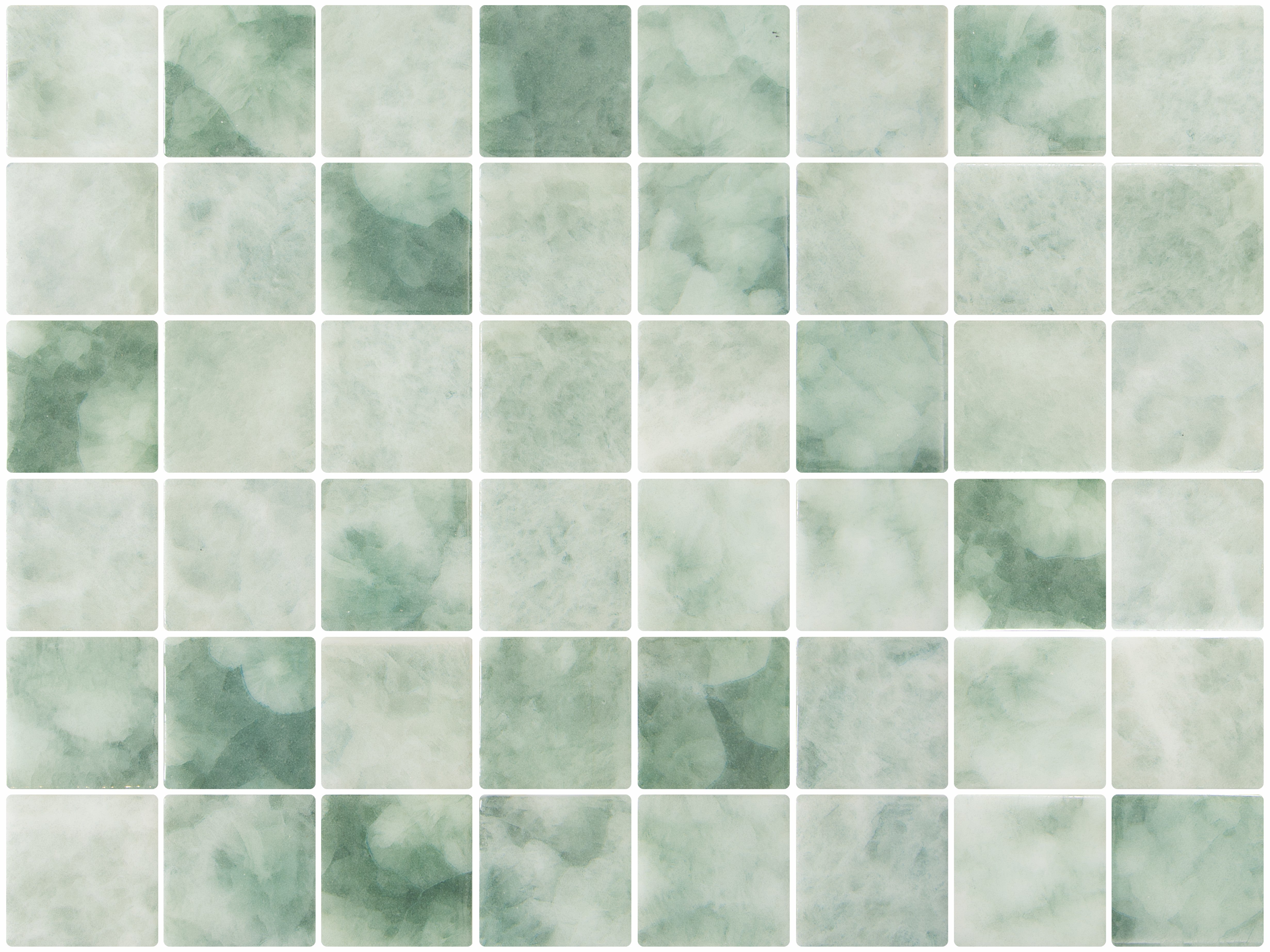 Aspen translucent glass mosaic - 50mm gloss pale green | The Stonemen