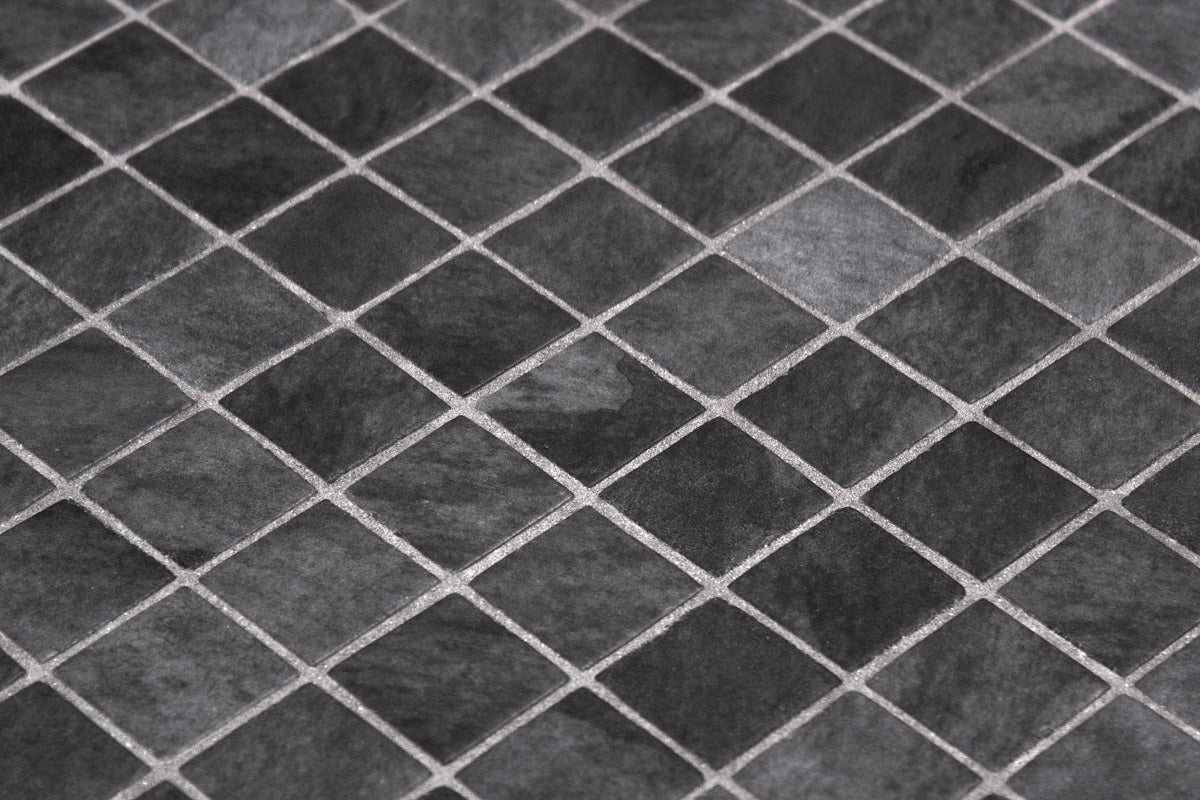 Basalt 25 glass mosaic installed | The Stonemen