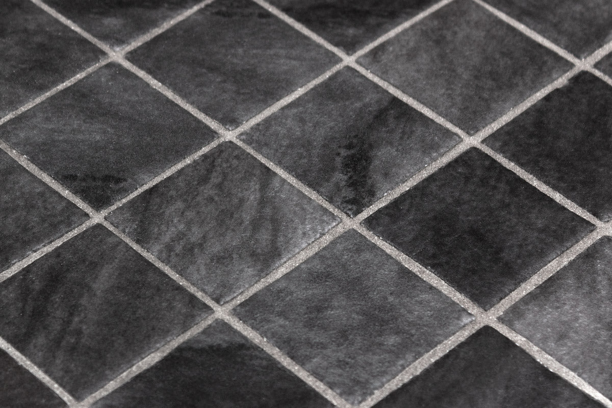 Basalt 50 glass mosaic installed | The Stonemen