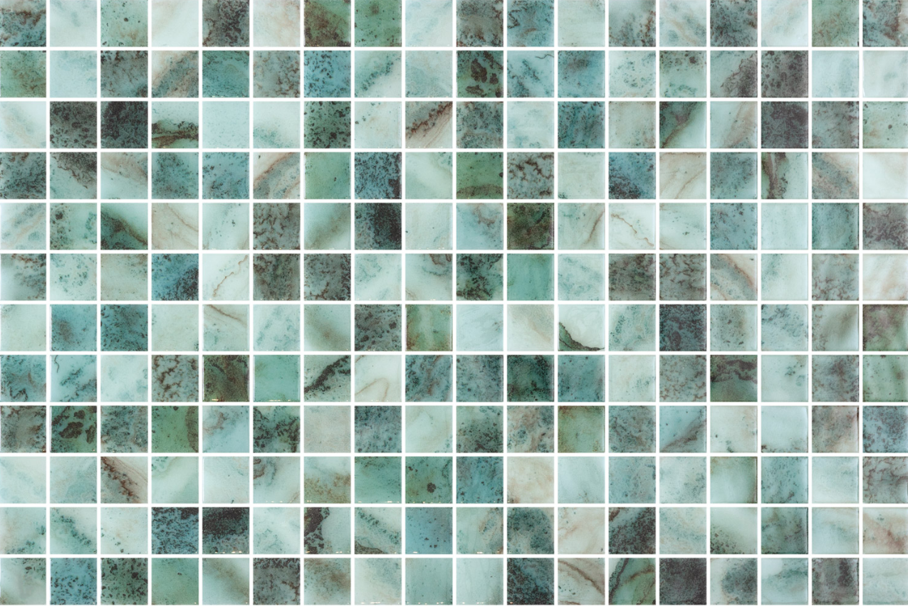 Firefly luminescent glass mosaic - 25mm gloss green | The Stonemen
