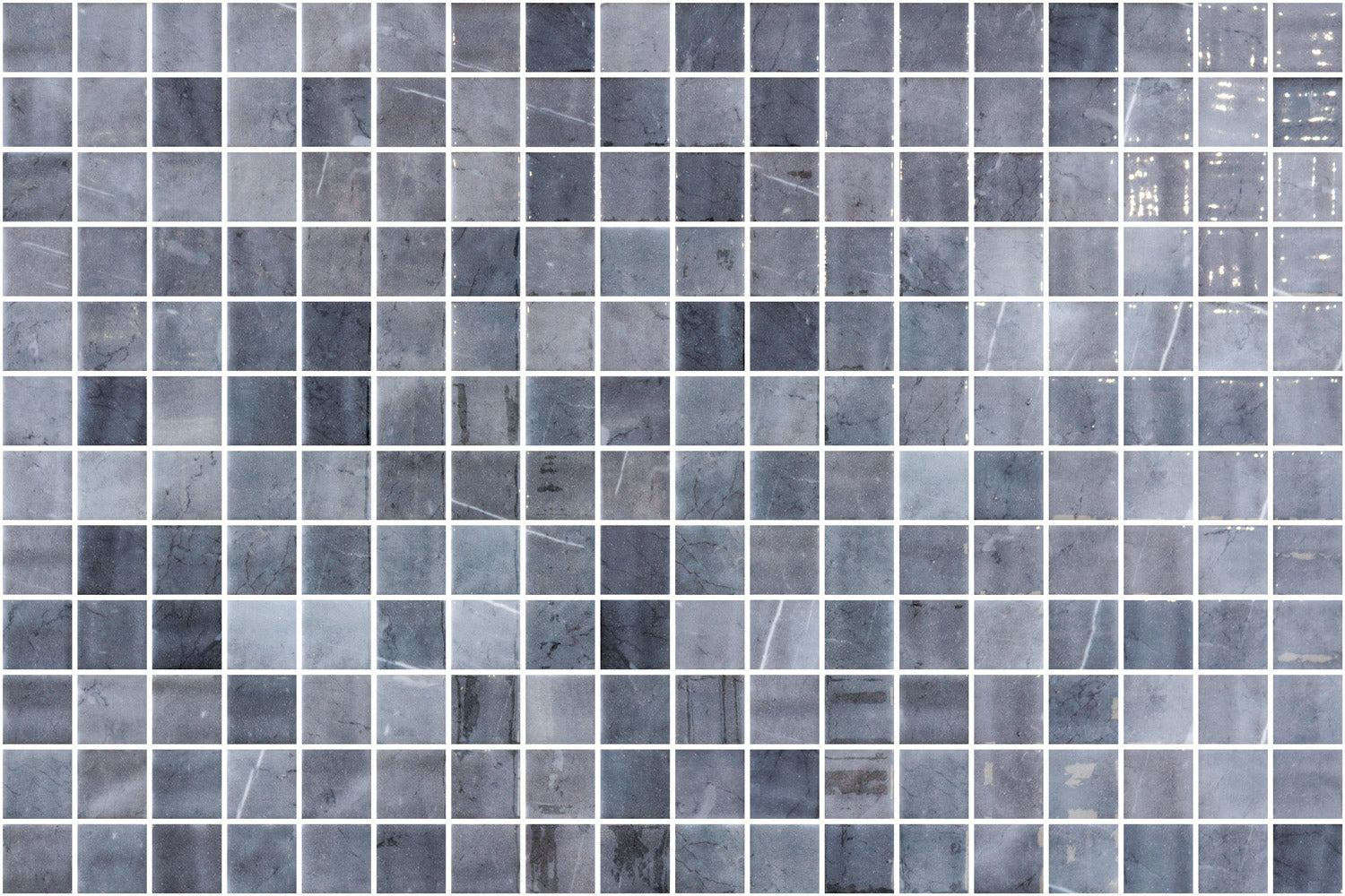 Fjord glass mosaic - 25mm gloss black | The Stonemen