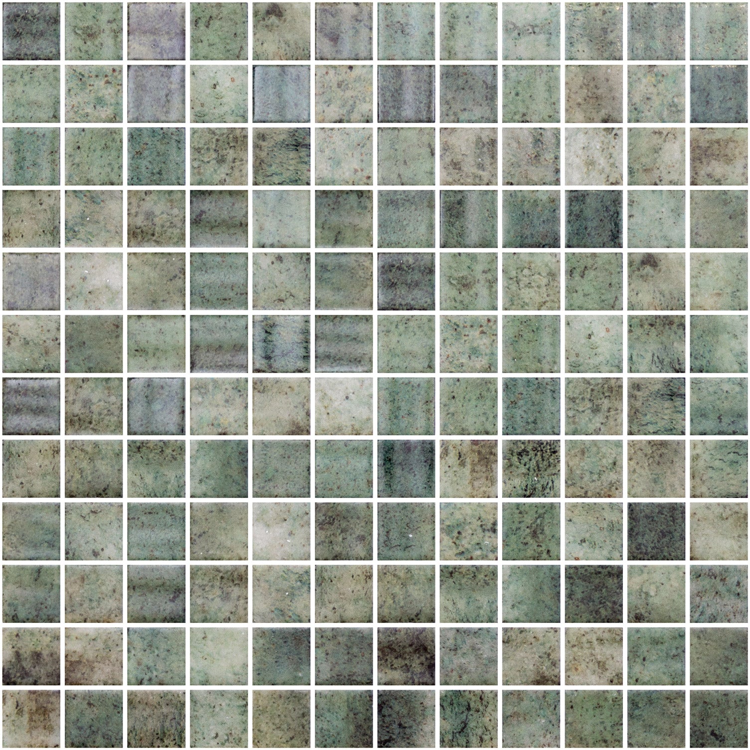 Java 25 glass mosaic - 25mm matte green | The Stonemen