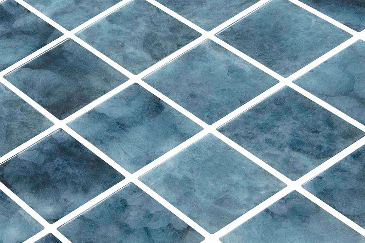 Lapis glass mosaic close up - 50mm gloss | The Stonemen