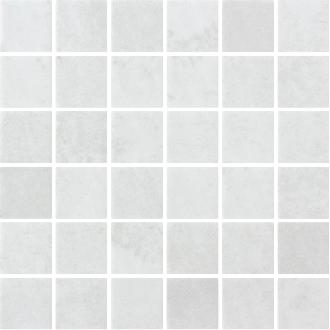 Linen glass mosaic - 50mm matte white | The Stonemen