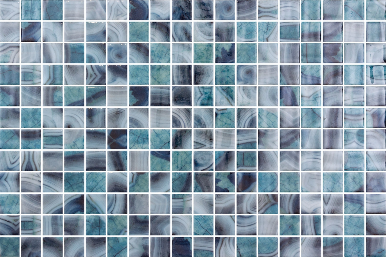 Nightfall luminescent glass mosaic - 25mm gloss black | The Stonemen