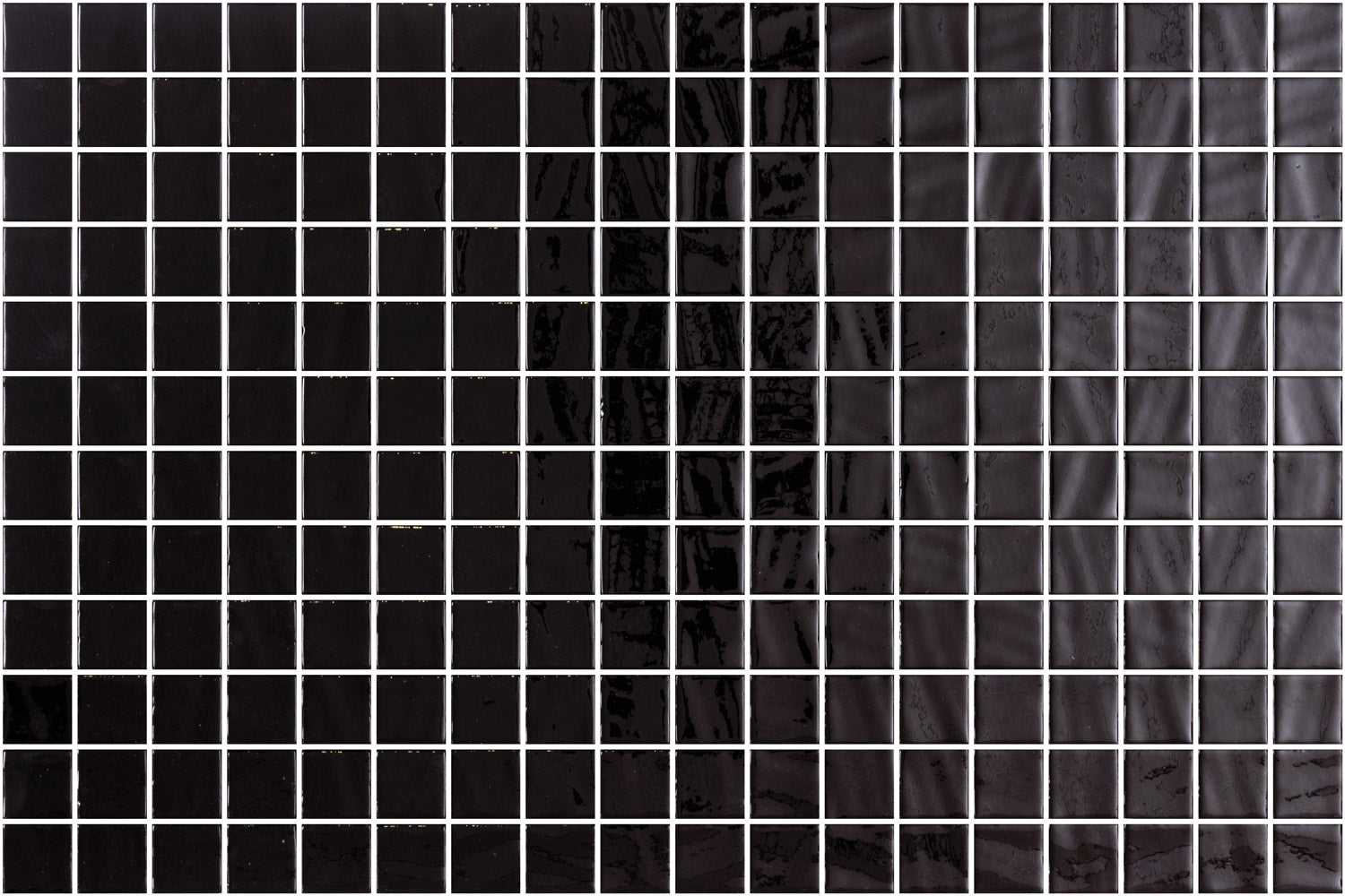 Obsidian glass mosaic - 25mm gloss black | The Stonemen