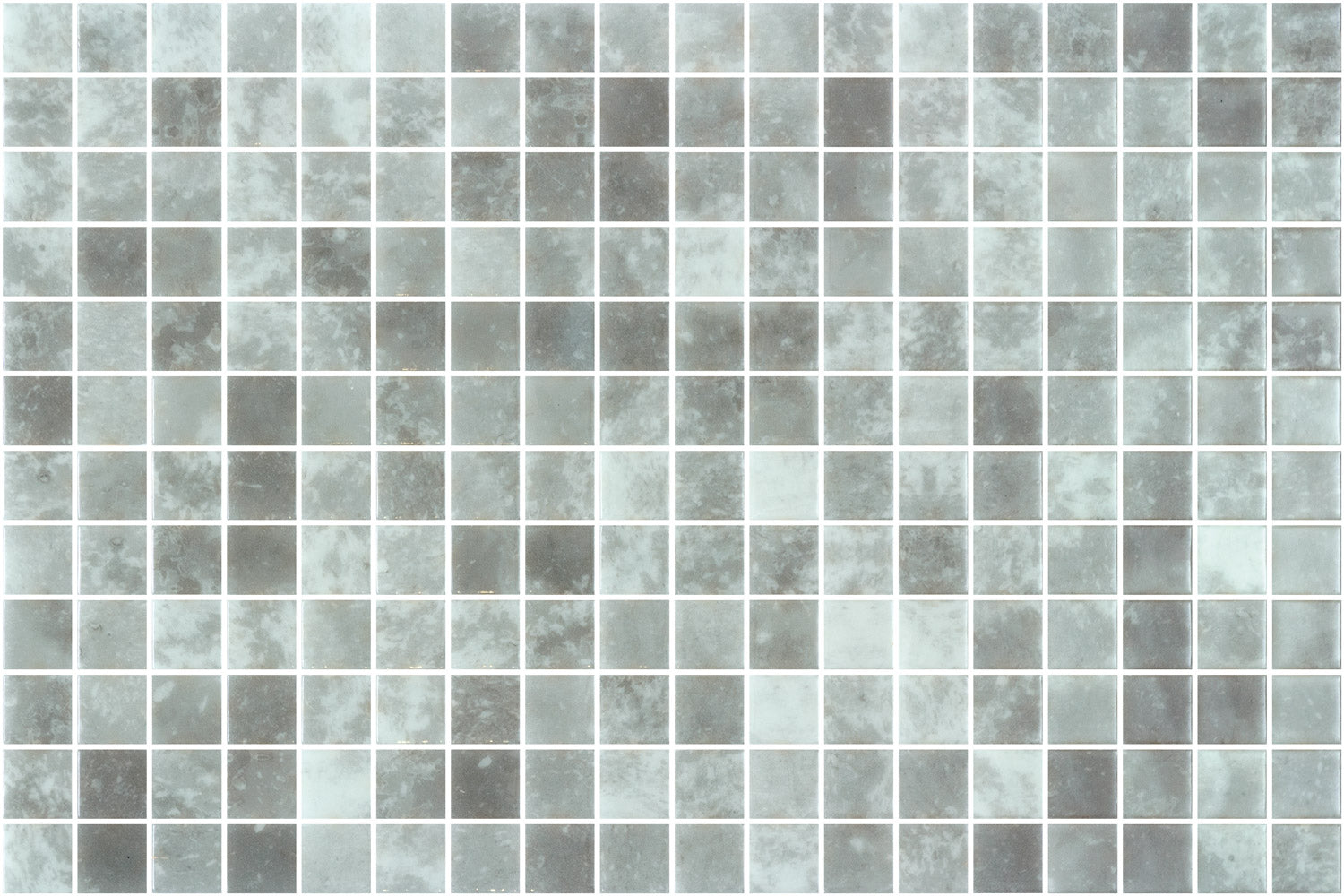 Quartz glass mosaic - 25mm gloss light grey | The Stonemen