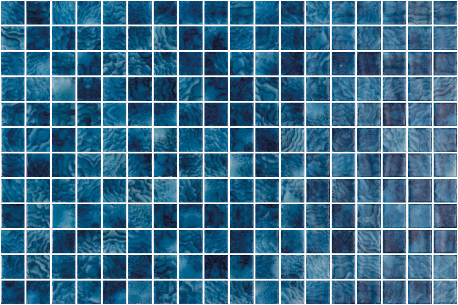 Reef 25 glass mosaic - 25mm gloss deep blue | The Stonemen