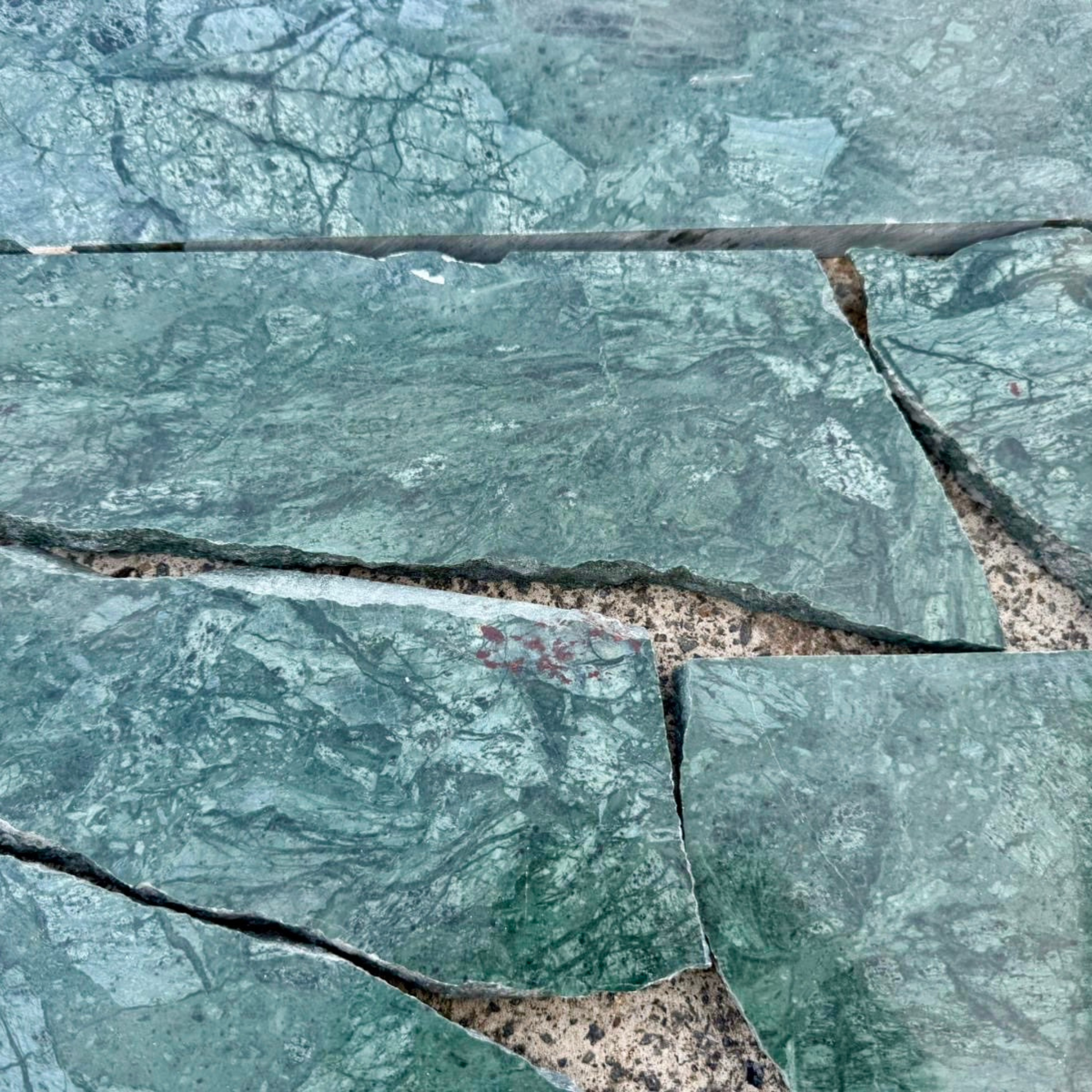 Jade Green Marble Polished Crazy Pave