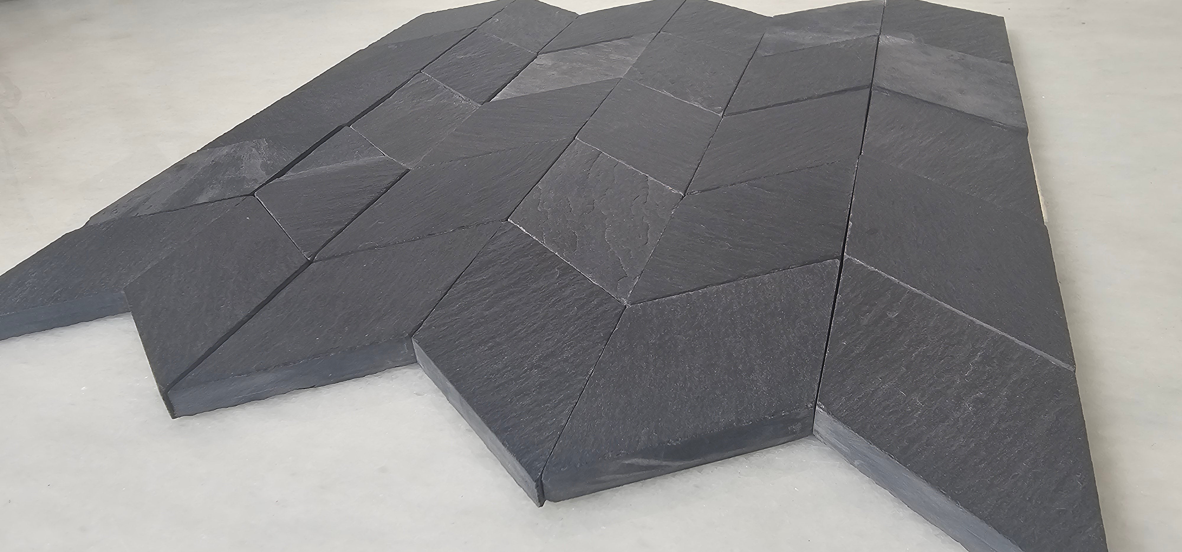 Obsidian Chevron Slate Mosaics