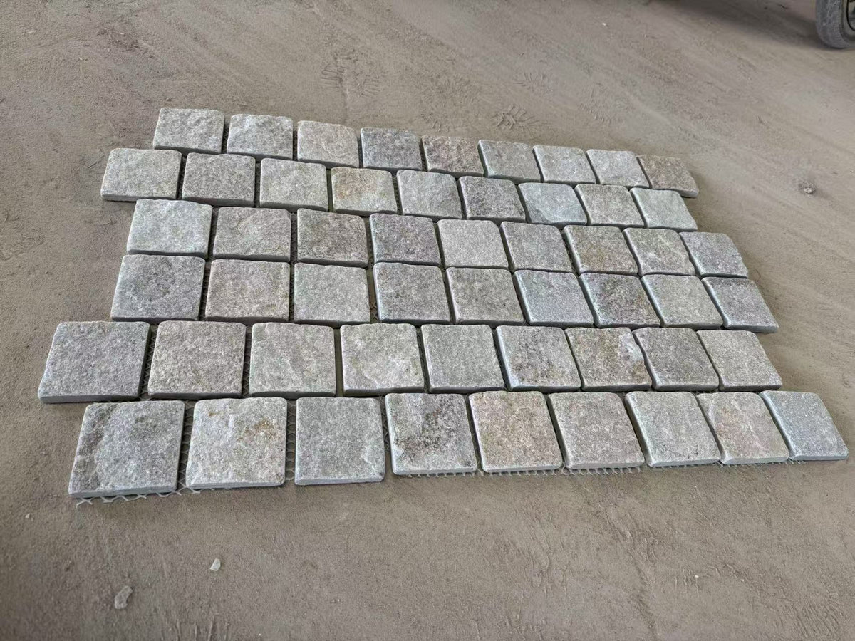 Sabi Cotton Tail cobbles on mesh sheets