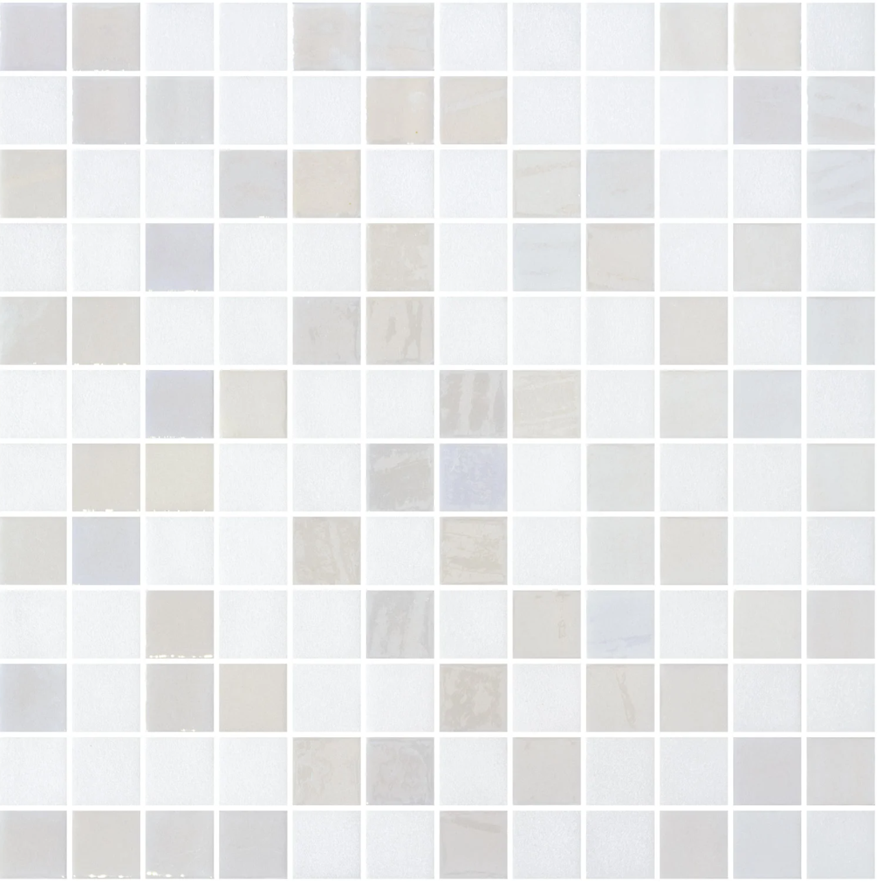 Alabaster glass mosaic - 25mm white stone look | The Stonemen