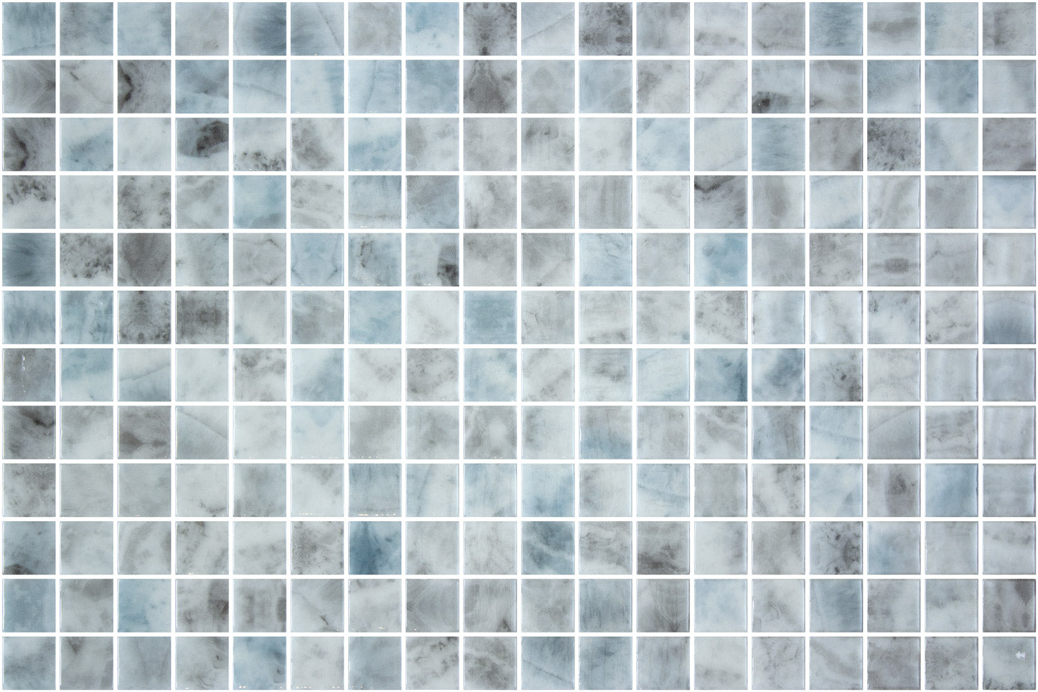 Ash glass mosaic - 25mm gloss warm grey | The Stonemen