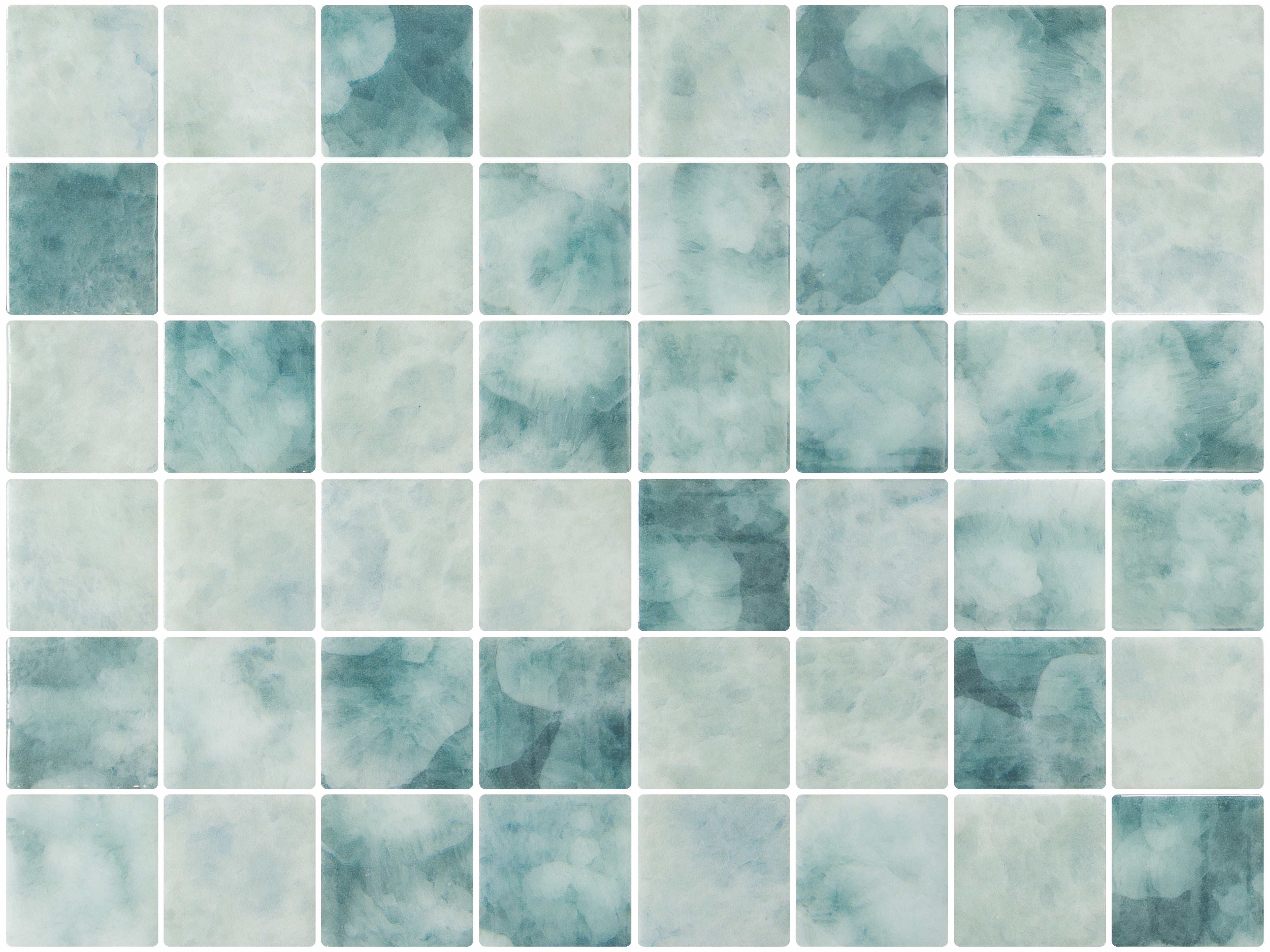 Atoll translucent glass mosaic - 50mm gloss turquoise | The Stonemen