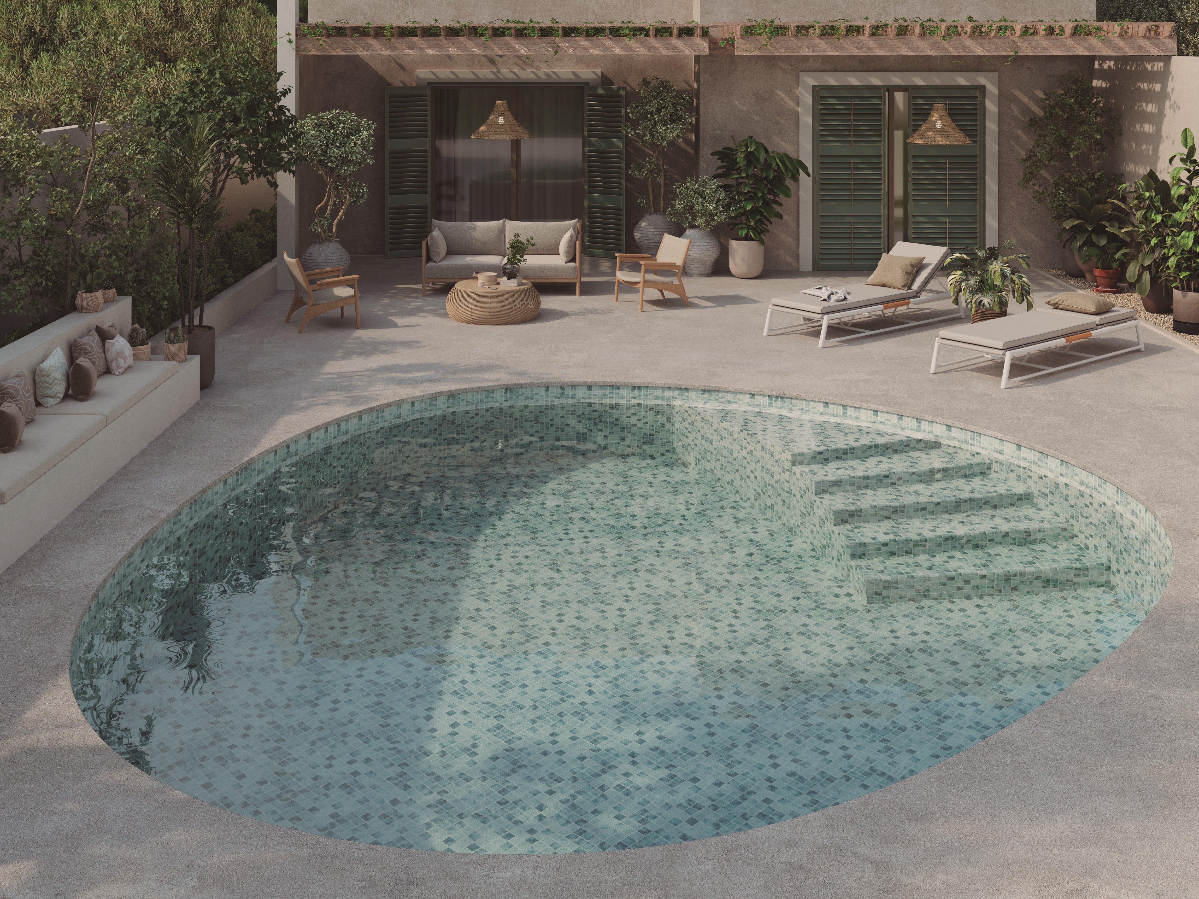 Atoll glass mosaic close up - 50mm gloss | The Stonemen