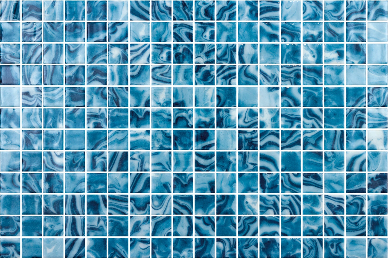 Beacon luminescent glass mosaic - 25mm gloss dark blue | The Stonemen