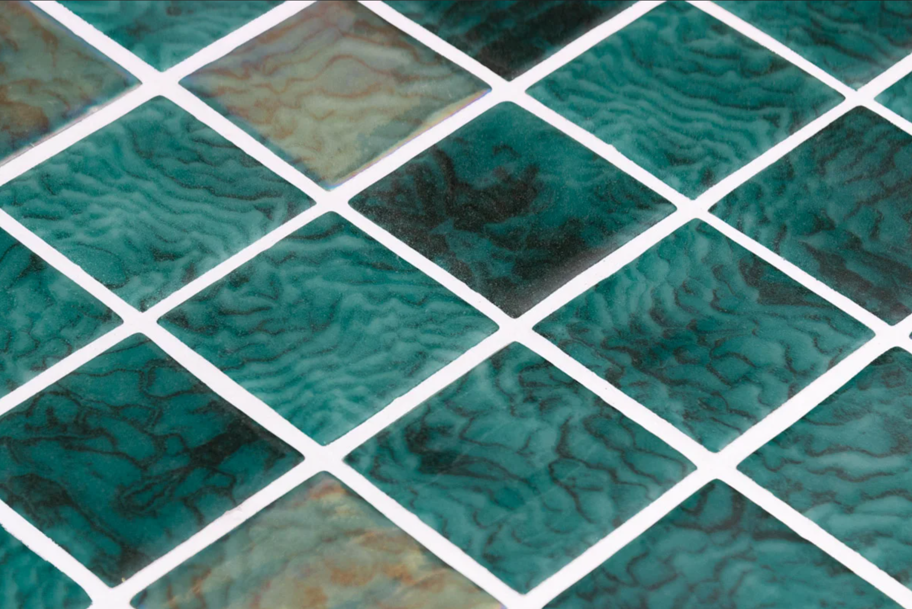 Emerald glass mosaic close up | The Stonemen