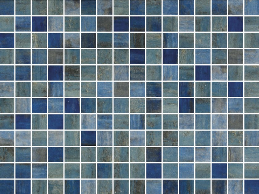 Fathom 25 glass mosaic - 25mm gloss blue green | The Stonemen