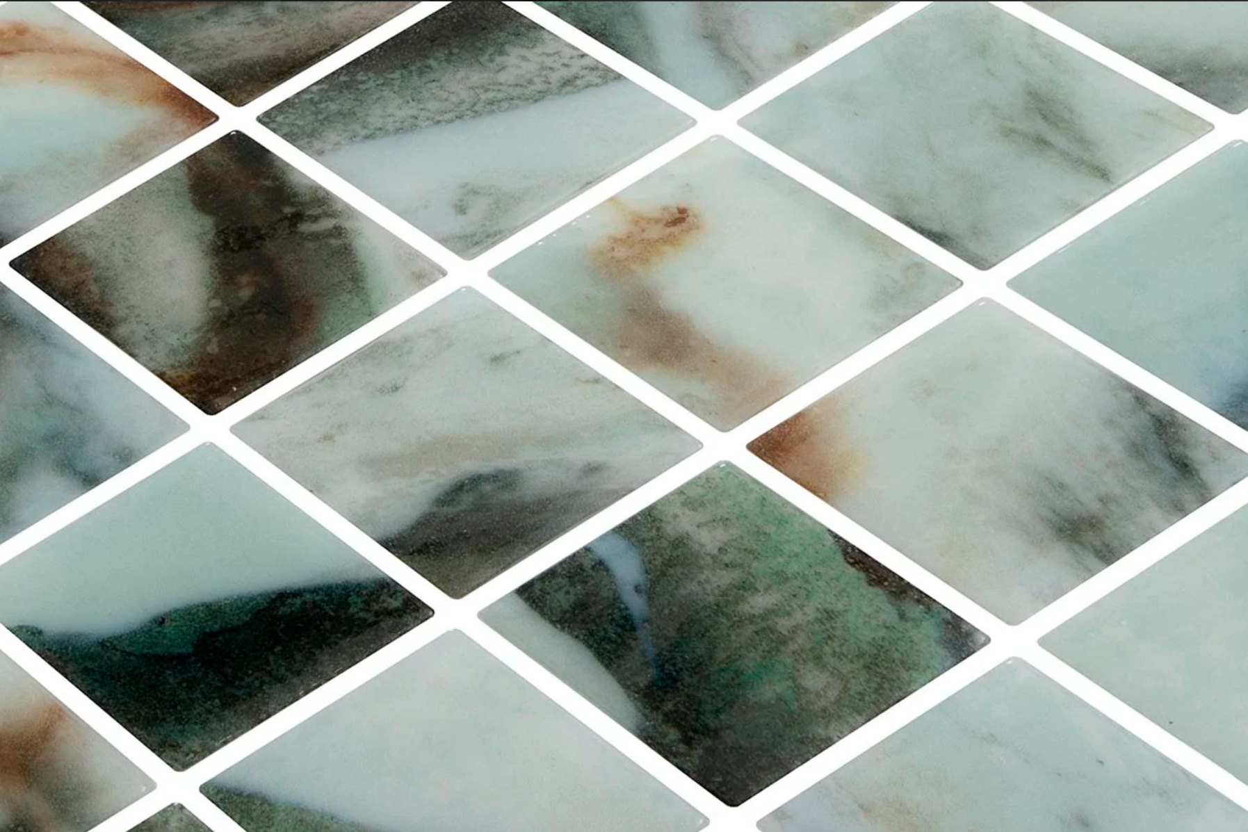 Fern glass mosaic close up | The Stonemen