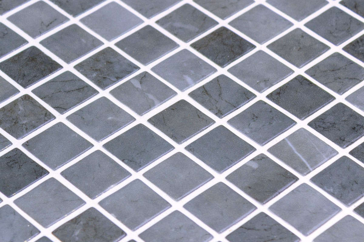 Fjord glass mosaic installed | The Stonemen