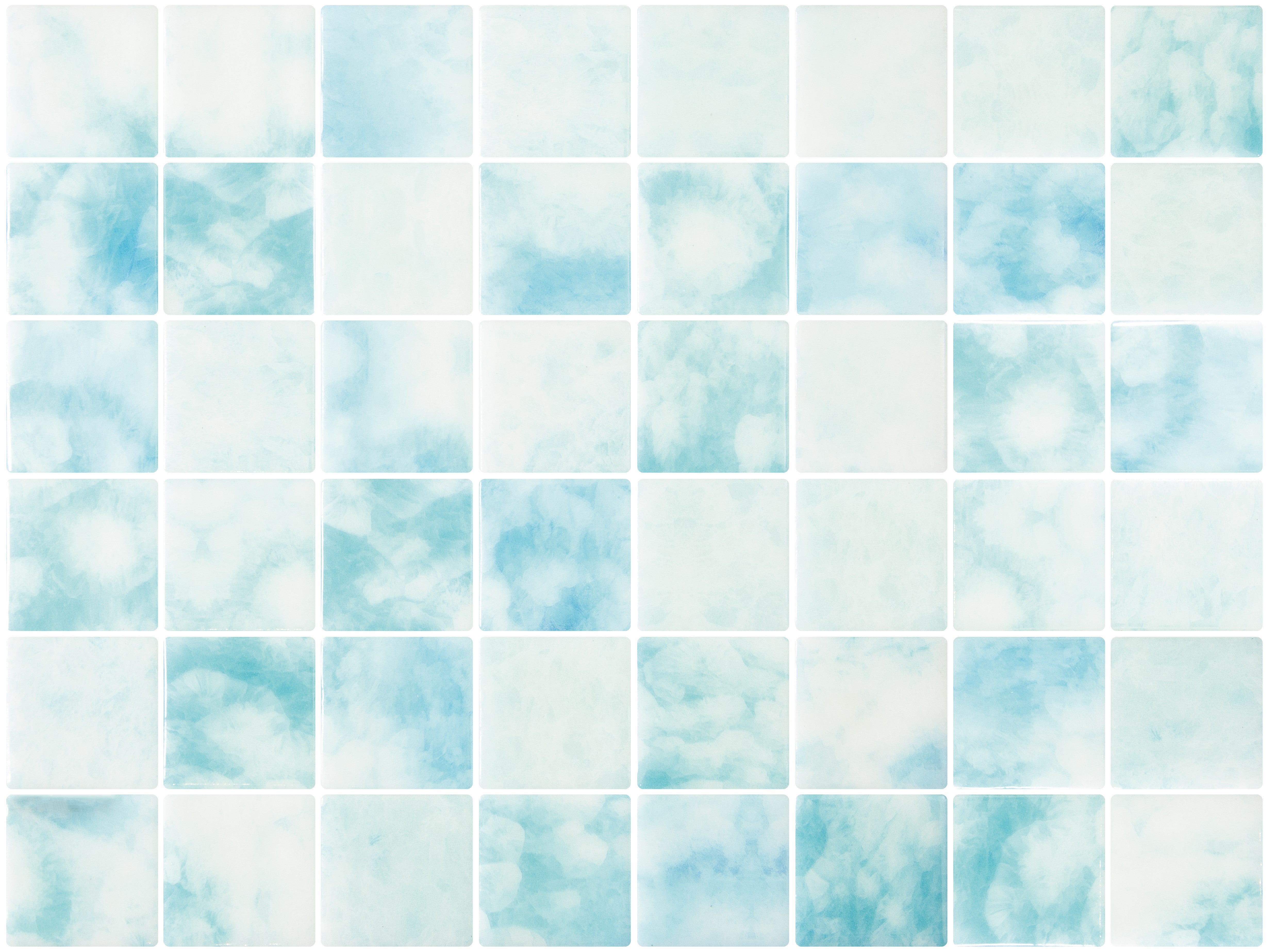Glacier translucent glass mosaic - 50mm gloss icy white | The Stonemen