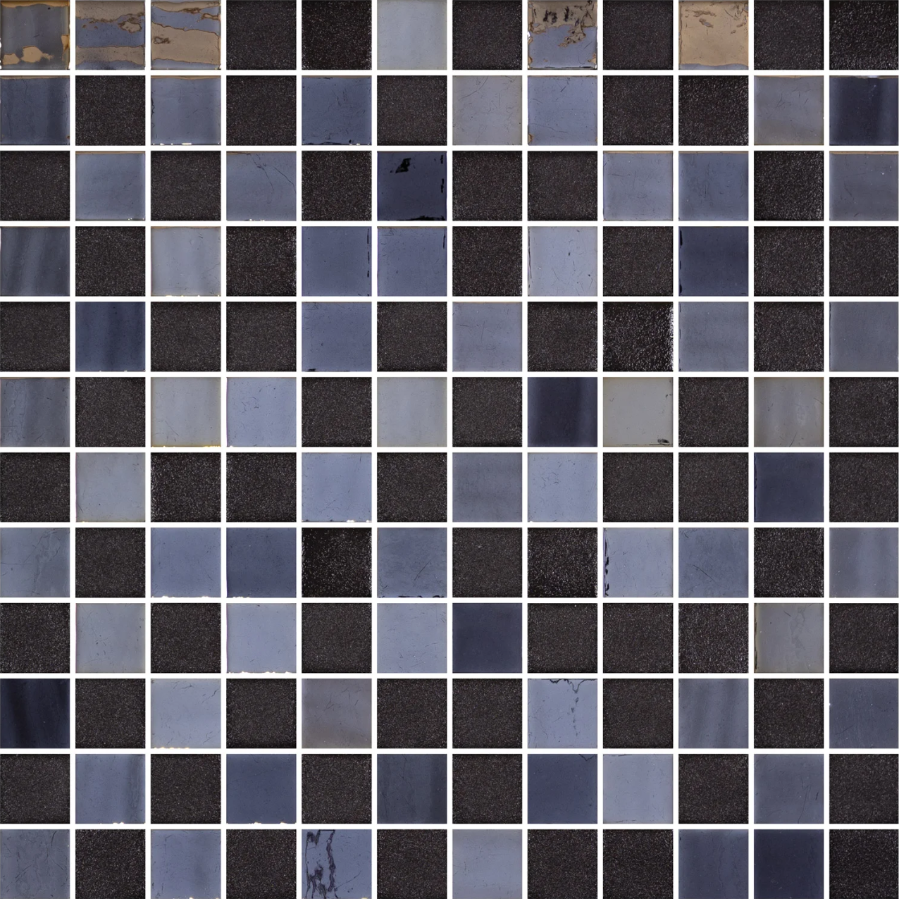 Graphite glass mosaic - 25mm black stone look | The Stonemen