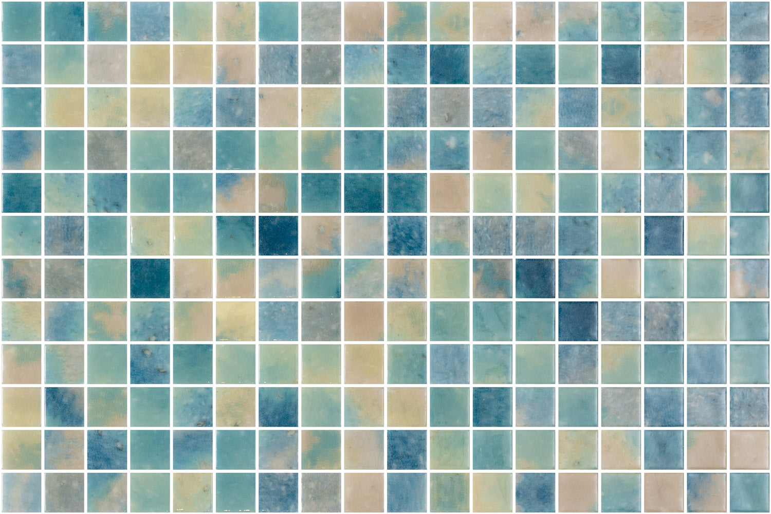Meadow glass mosaic - 25mm gloss blended turquoise | The Stonemen