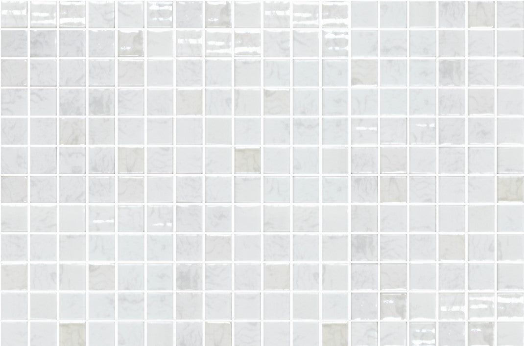 Moonstone glass mosaic - 25mm gloss pearl white | The Stonemen