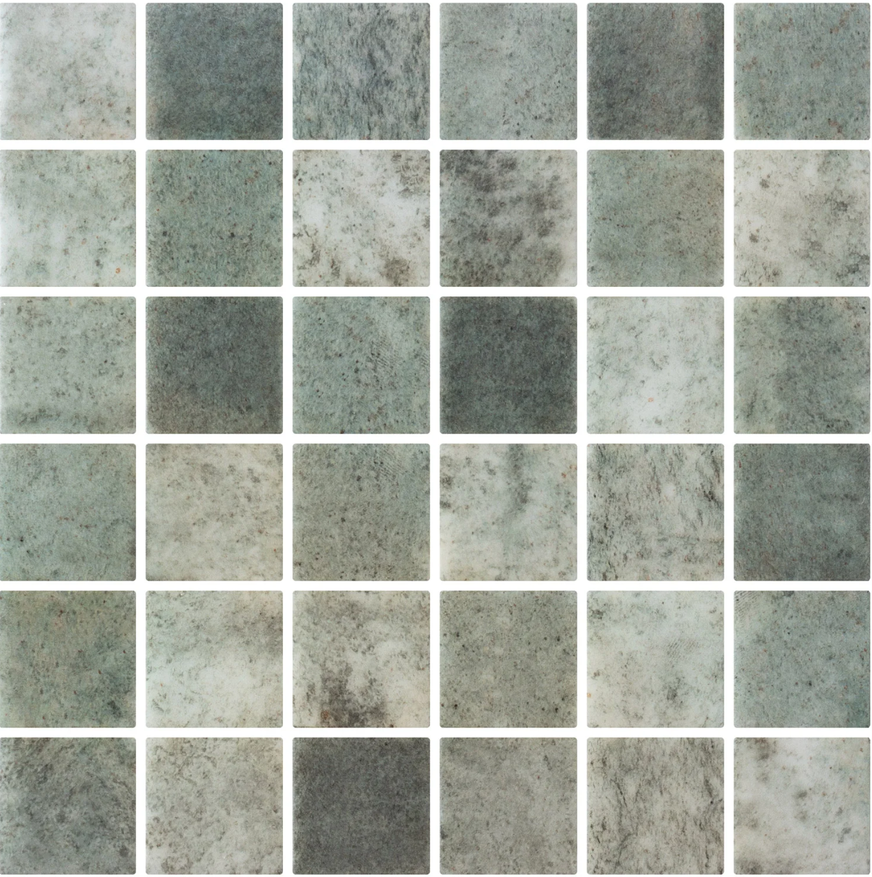 Moss glass mosaic - 50mm matte dark green | The Stonemen