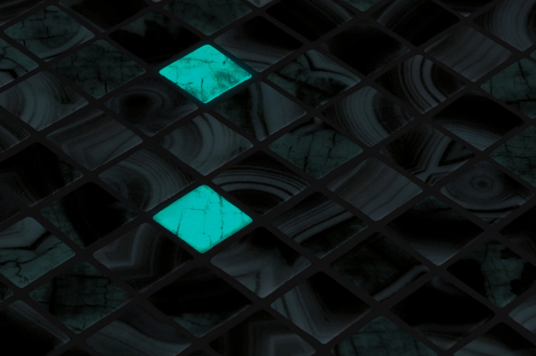 Nightfall glass mosaic glowing after dark | The Stonemen