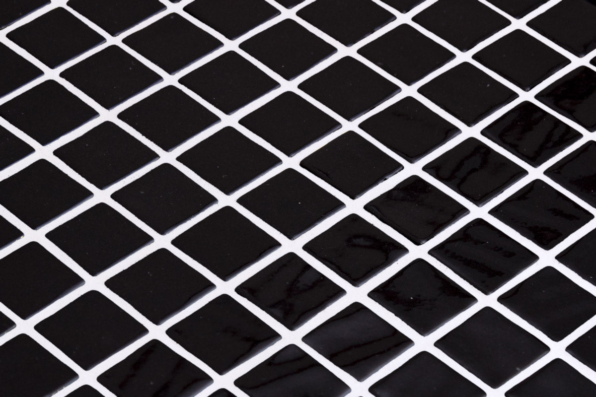 Obsidian glass mosaic close up - 25mm gloss | The Stonemen