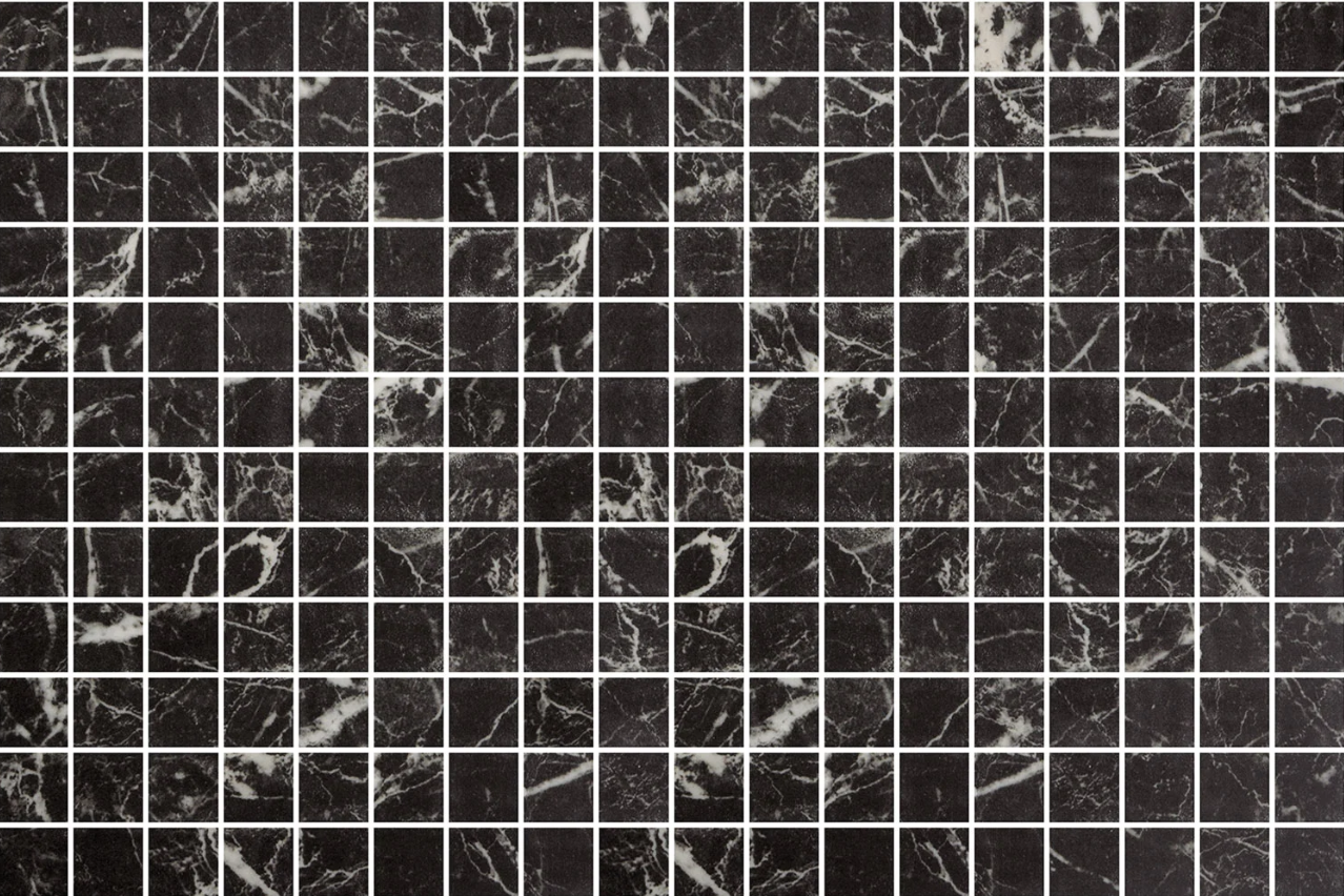 Raven glass mosaic - 25mm matte black | The Stonemen