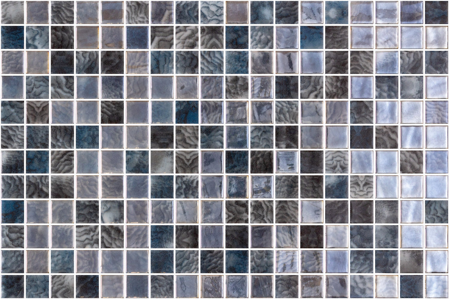Storm 25 glass mosaic - 25mm gloss charcoal grey | The Stonemen